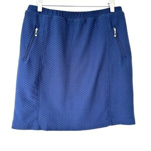 Monterey Club Blue Textured Skort, elasticized waist, stretch knit fabric, golf